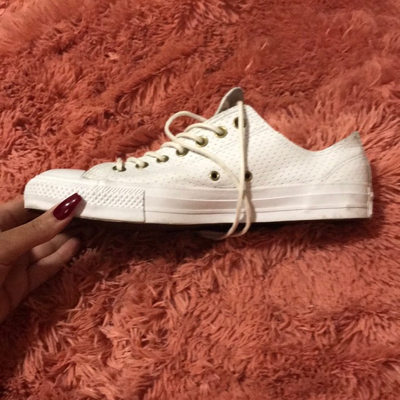 Leather white low top Converse - Picture 3 of 4